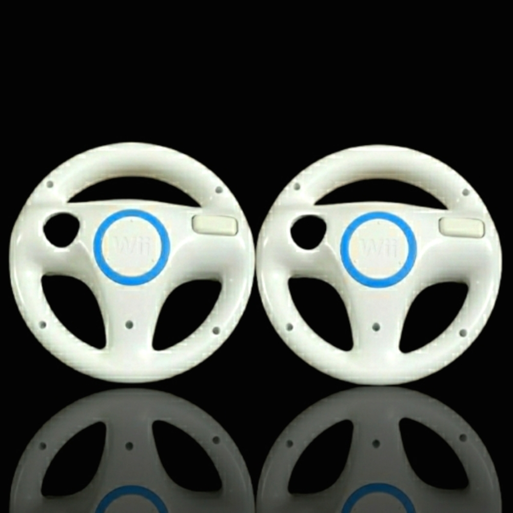 Nintendo Wii steering wheels for driving video games set of 2 (White)